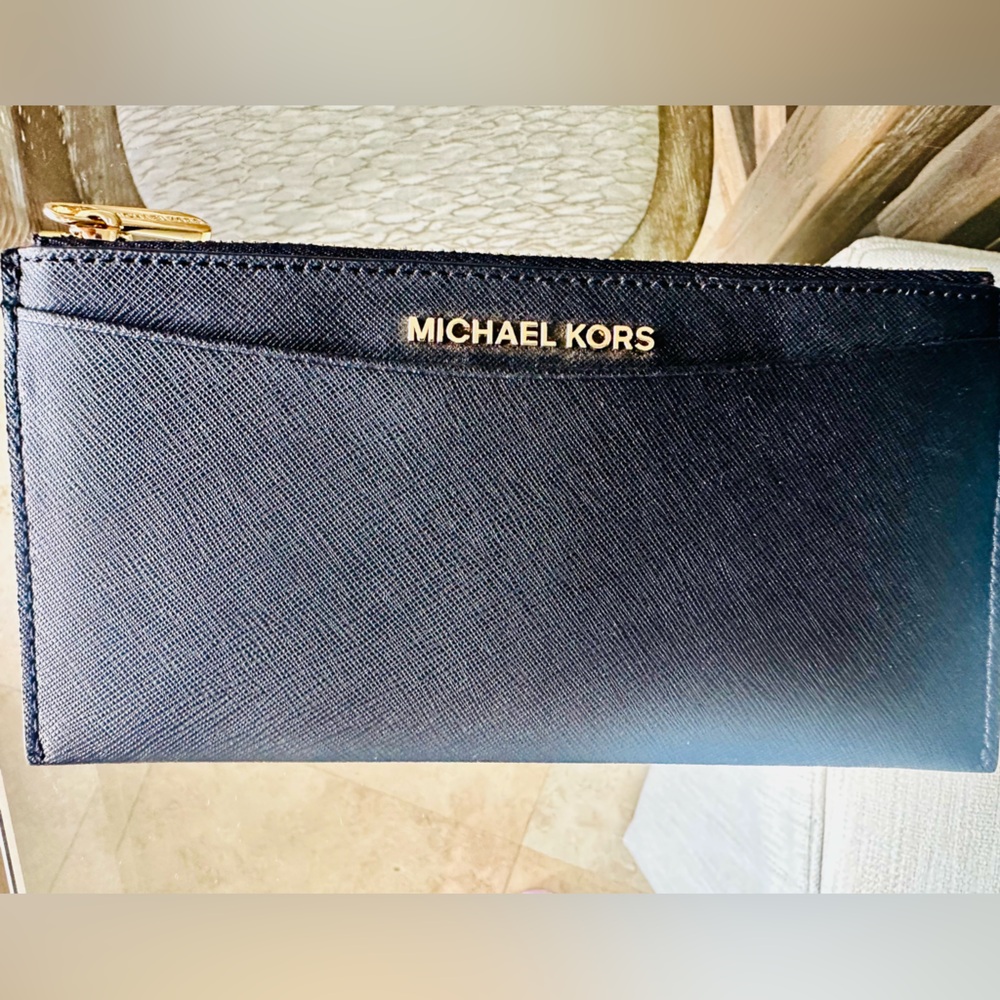 Michael Kors Black Wallet with Gold Logo